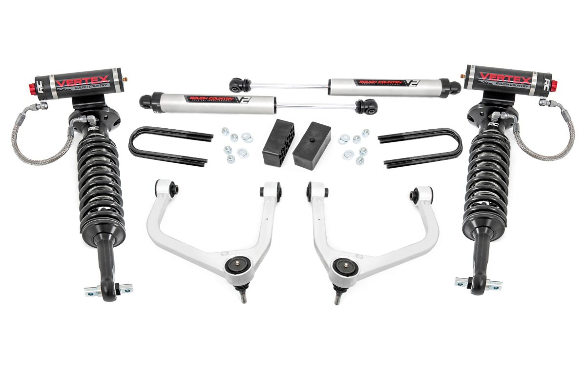 GMC Sierra 1500 Suspension Lift Kit - Rough Country - 3.5 Inch Lift Kit | Mono Leaf Rear | Vertex/V2 - '19-'24